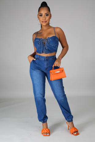 Show Me A Good Time Denim Set